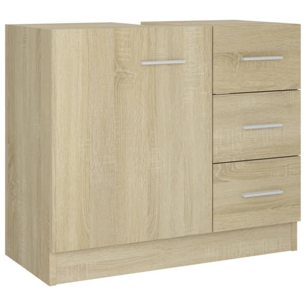 vidaXL underskab til håndvask 63x30x54 cm konstrueret træ sonoma-eg