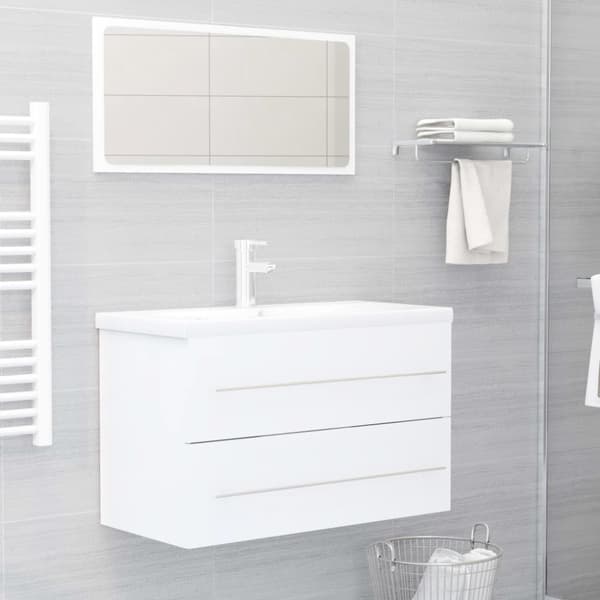 vidaXL Tvättställsskåp vit 80x38,5x48 cm spånskiva