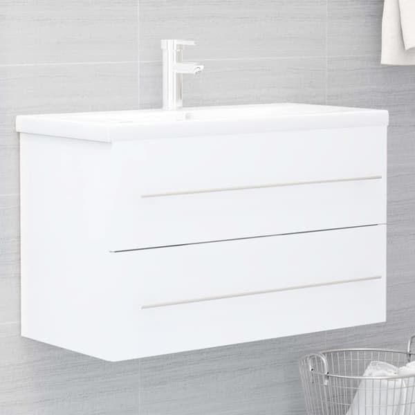 vidaXL Tvättställsskåp vit 80x38,5x48 cm spånskiva