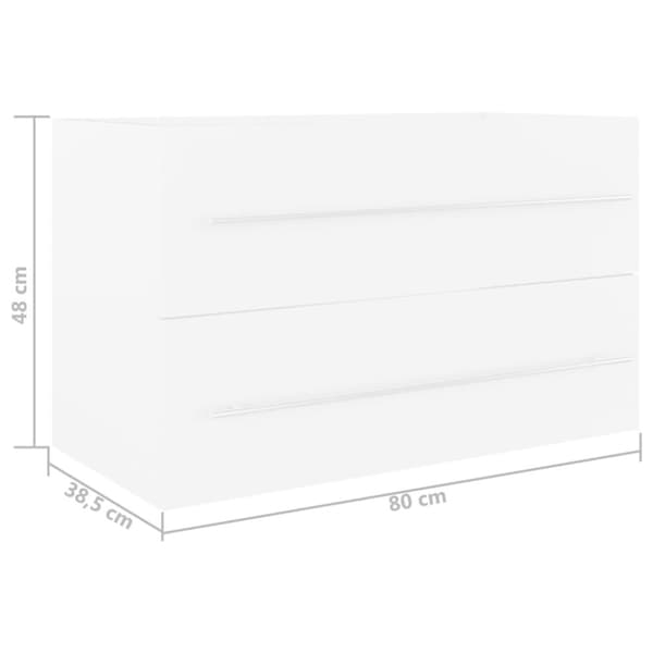 vidaXL vaskeskab 80x38,5x48 cm spånplade hvid