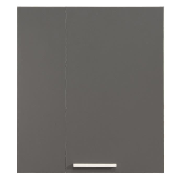 EKIPA Garderob med 2 dörrar - Grå och vit skugga - L 60 x D 15 x 70 cm - VERSA
