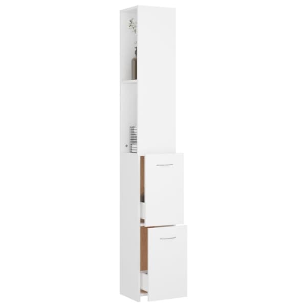 vidaXL Kylpyhuoneen kaappi valkoinen 25x26,5x170 cm tekninen puu