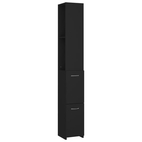 vidaXL badeværelsesskab 25x26,5x170 cm konstrueret træ sort