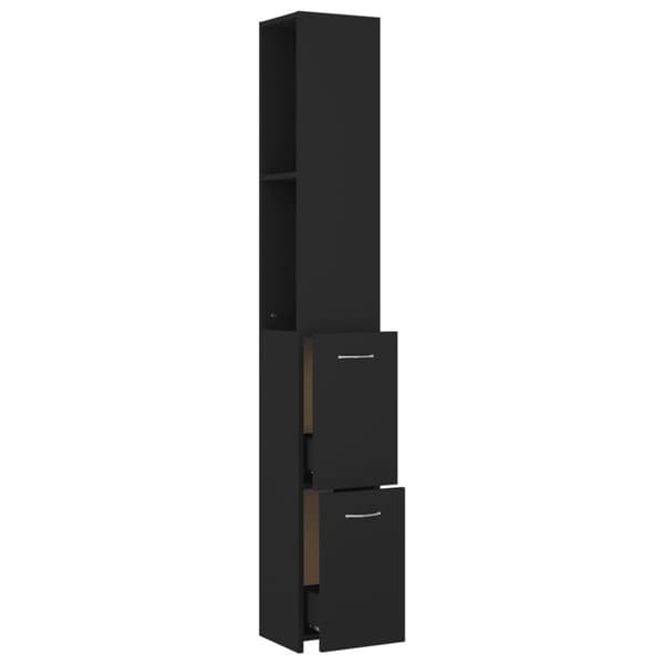 vidaXL Baderomsskap svart 25x26,5x170 cm konstruert tre