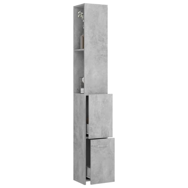 vidaXL Baderomsskap betonggrå 25x26,5x170 cm konstruert tre
