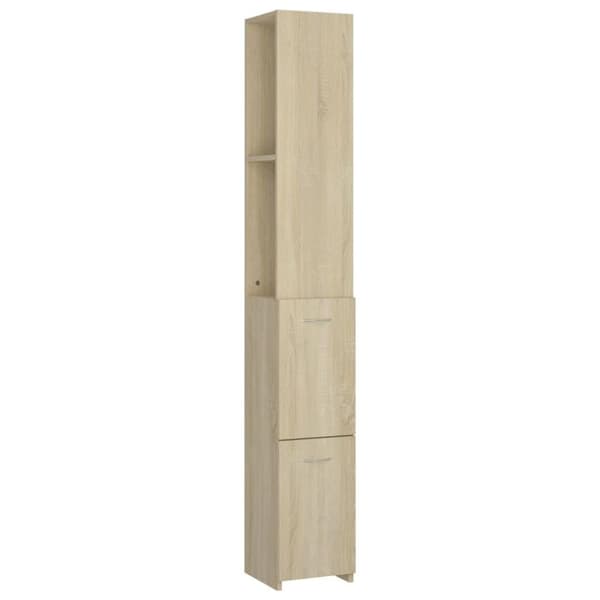 vidaXL badeværelsesskab 25x26,5x170 cm konstrueret træ sonoma-eg