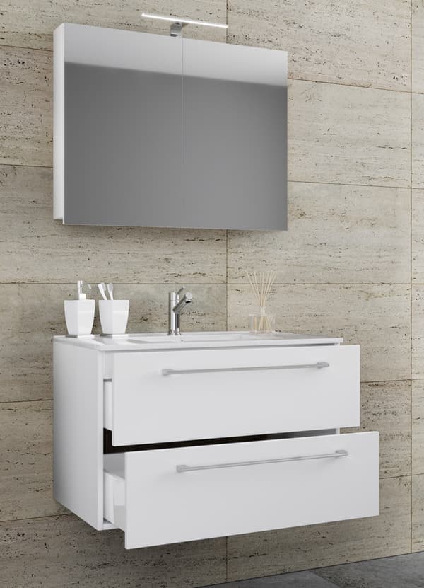 Badinos badmiljø spejlskab 80 cm hvid.