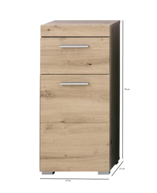 AmandaMando badrumsskåp 1 dörr, 1 låda ekmönstrad.