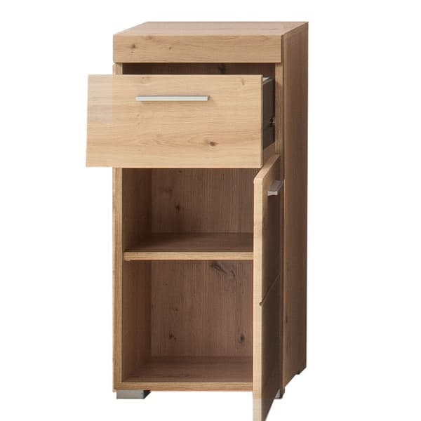AmandaMando badrumsskåp 1 dörr, 1 låda ekmönstrad.