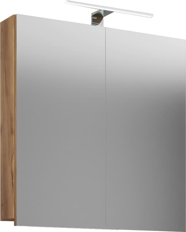 VCB1 speilskap baderom 60 cm inkl. Lys, honning eik dekor.
