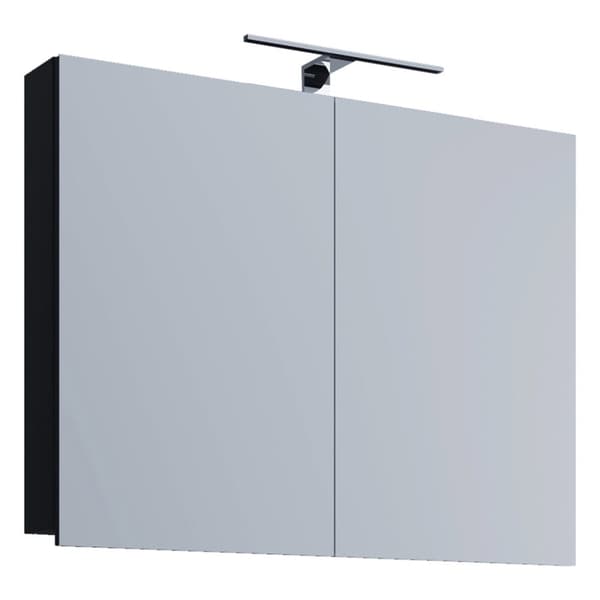 VCB1 speilskap baderom speilskap 80 cm inkl. lys , svart .