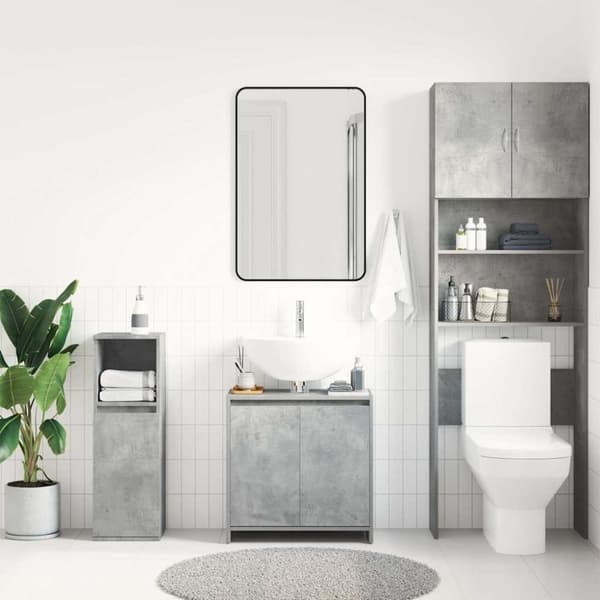 vidaXL badeværelsesskab 60x33x61 cm konstrueret træ betongrå