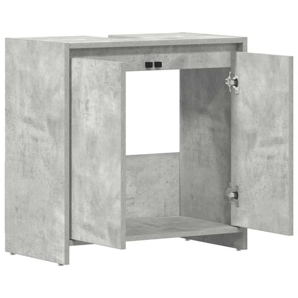 vidaXL badeværelsesskab 60x33x61 cm konstrueret træ betongrå