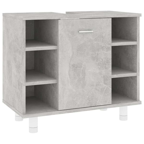 vidaXL Kylpyhuonekaappi betoninharmaa 60x32x53,5 cm tekninen puu