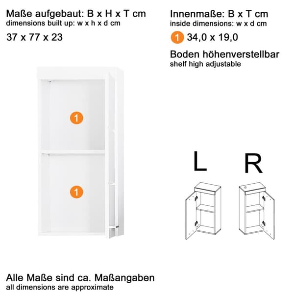 AmandaMandoBea baderomsskap 1 dør grå, avavegrå høyglans.