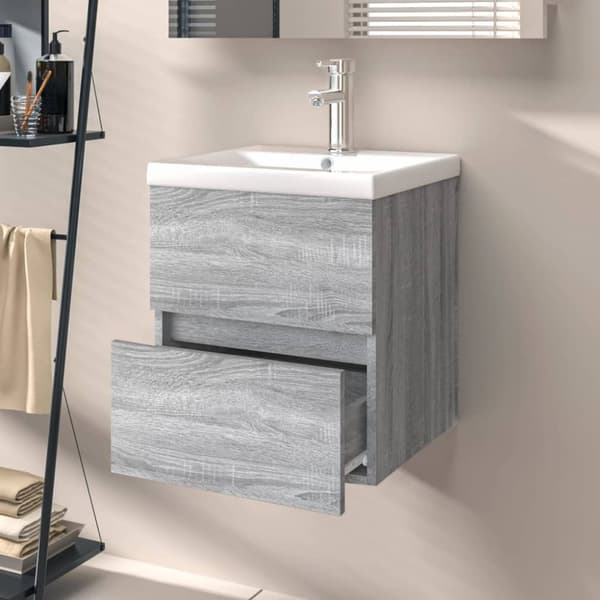 vidaXL Allaskaappi harmaa Sonoma 41x38,5x45 cm tekninen puu
