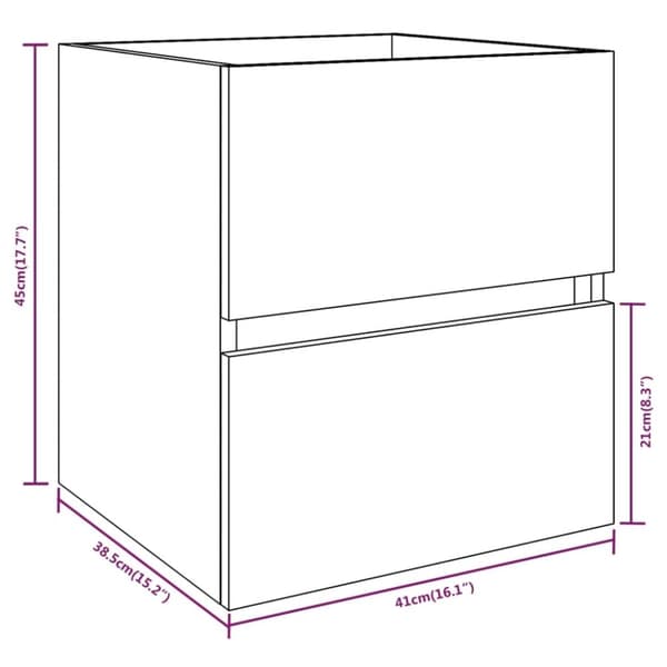 vidaXL Allaskaappi harmaa Sonoma 41x38,5x45 cm tekninen puu