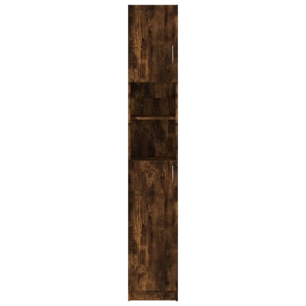 vidaXL Kylpyhuoneen kaappi savutammi 32x25,5x190 cm tekninen puu