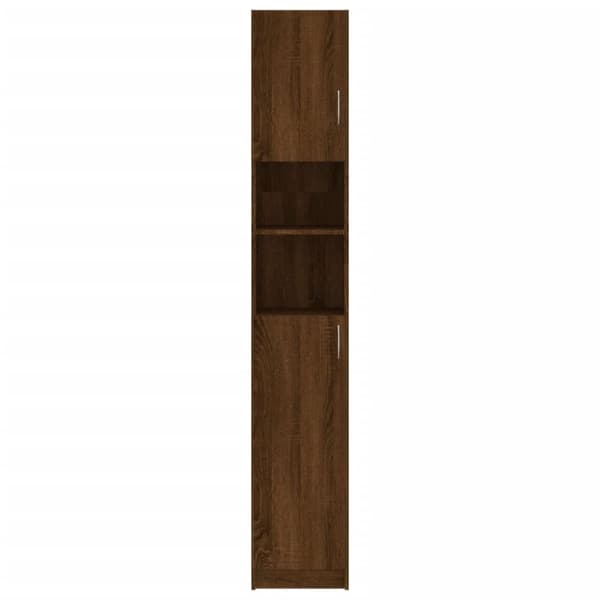 vidaXL badeværelsesskab 32x25,5x190 cm konstrueret træ brun egetræ