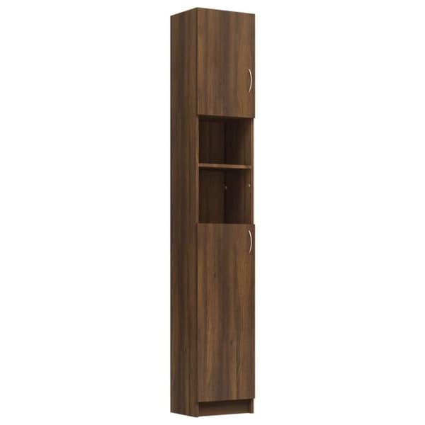 vidaXL badeværelsesskab 32x25,5x190 cm konstrueret træ brun egetræ