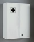 Miniatyrbild 3 av 5: Medasa XL badrumsskåp medicinskåp vägghängt, 2 dörrar, med lås vit.