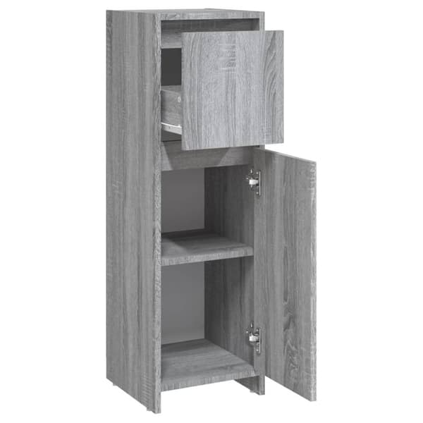 vidaXL Baderomsskap grå sonoma 30x30x95 cm konstruert tre