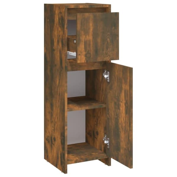 vidaXL Baderomsskap røkt eik 30x30x95 cm konstruert tre