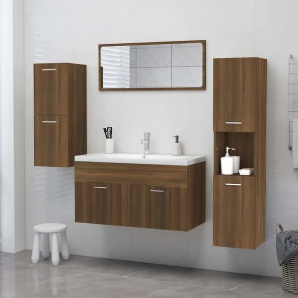 vidaXL Badrumsskåp brun ek 30x30x130 cm konstruerat trä