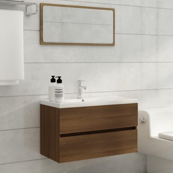 vidaXL underskab 80x38,5x45 cm konstrueret træ brun egetræ