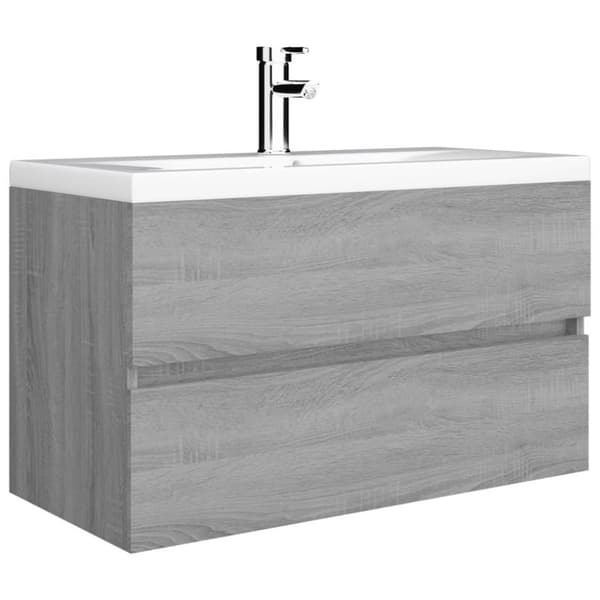 vidaXL Servantskap grå sonoma 80x38,5x45 cm konstruert tre