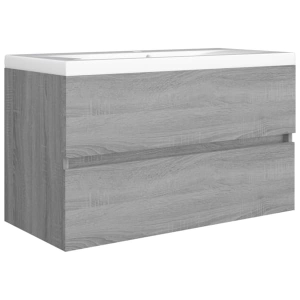 vidaXL Servantskap grå sonoma 80x38,5x45 cm konstruert tre