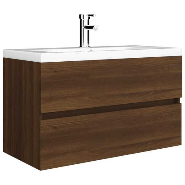 vidaXL Handfatsskåp brun ek 80x38,5x45 cm konstruerat trä