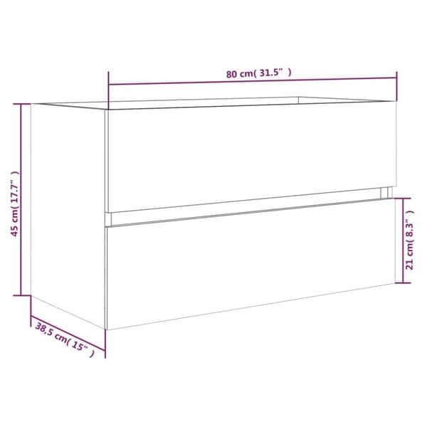 vidaXL Handfatsskåp brun ek 80x38,5x45 cm konstruerat trä