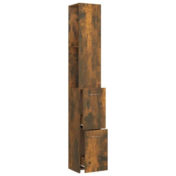vidaXL Badrumsskåp rökfärgad ek 25x26,5x170 cm konstruerat trä