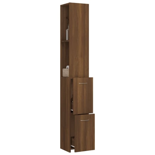 vidaXL Badrumsskåp brun ek 25x26,5x170 cm konstruerat trä