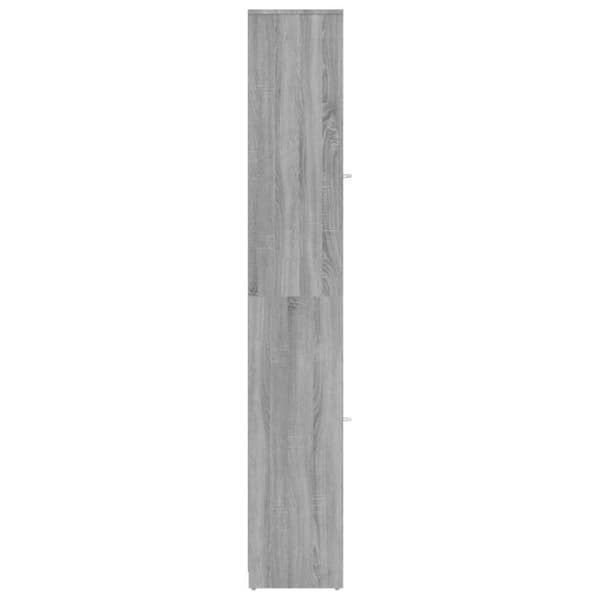 vidaXL Baderomsskap grå sonoma eik 30x30x183,5 cm konstruert tre