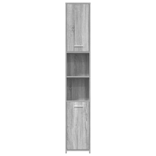 vidaXL Baderomsskap grå sonoma eik 30x30x183,5 cm konstruert tre