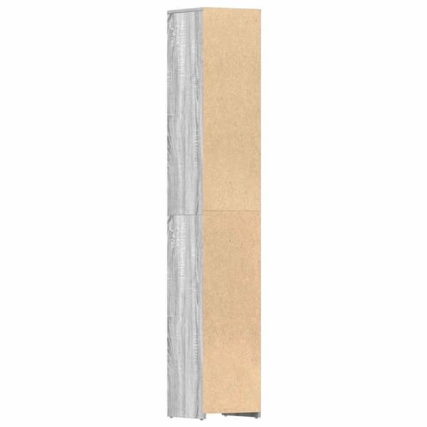 vidaXL Baderomsskap grå sonoma eik 30x30x183,5 cm konstruert tre