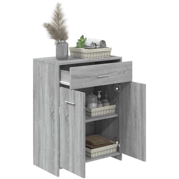 vidaXL Kylpyhuoneen kaappi harmaa Sonoma 60x33x80 cm tekninen puu