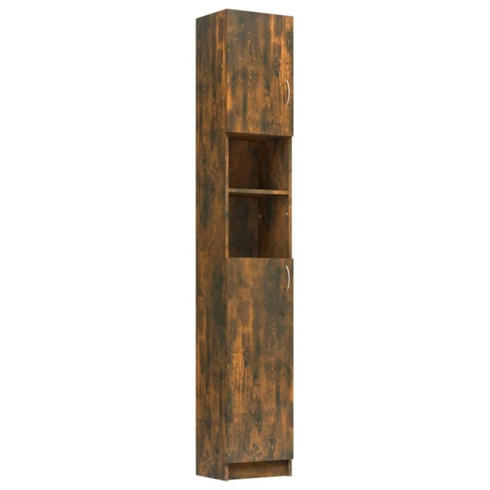 vidaXL Badrumsskåp rökfärgad ek 32x25,5x190 cm konstruerat trä