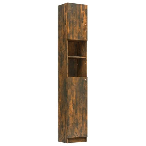 vidaXL Baderomsskap røkt eik 32x25,5x190 cm konstruert tre