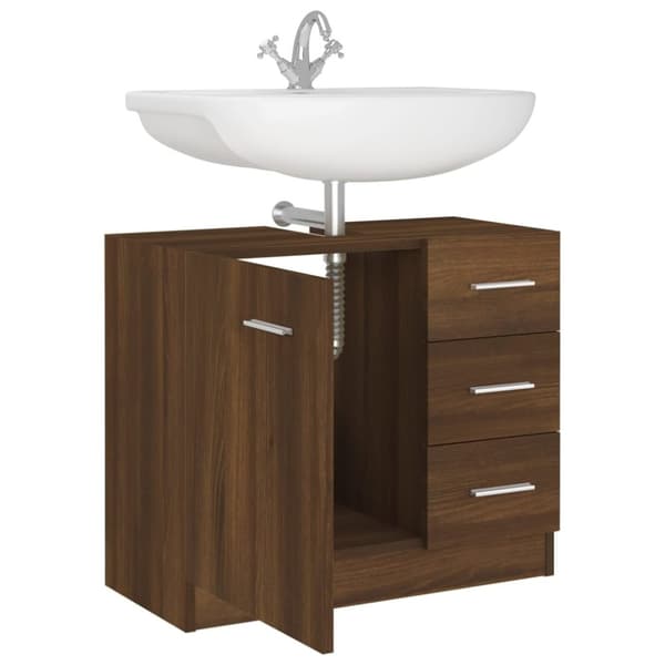 vidaXL Handfatsskåp Brun ek 63x30x54 cm konstruerat trä