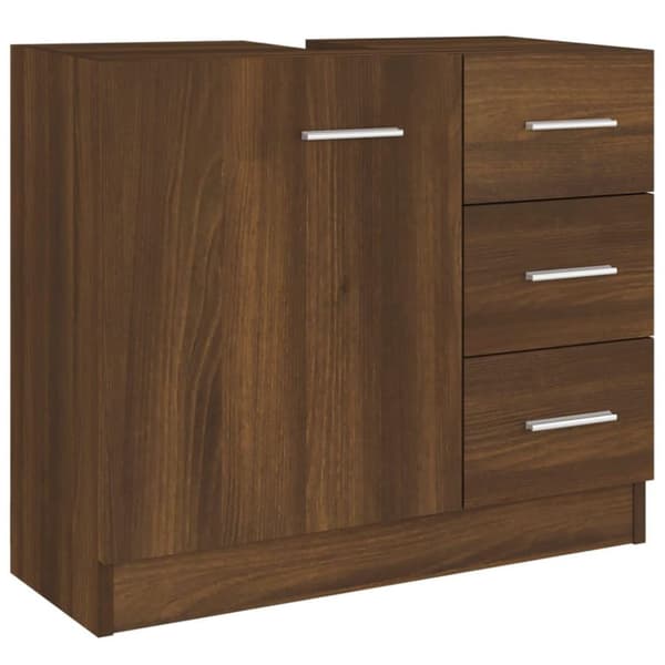vidaXL Handfatsskåp Brun ek 63x30x54 cm konstruerat trä