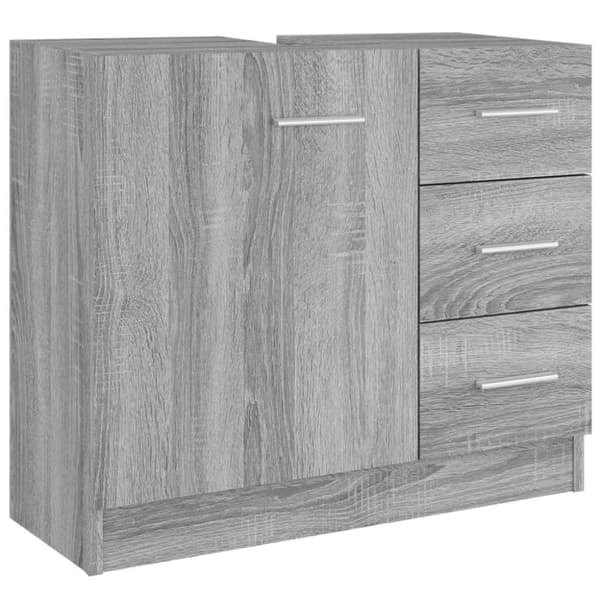 vidaXL badeværelsesskab 63x30x54 cm konstrueret træ grå sonoma-eg