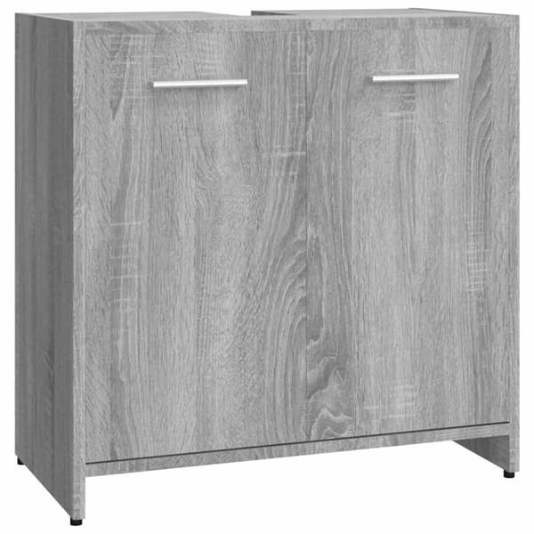 vidaXL badeværelsesskab 60x33x60 cm konstrueret træ grå sonoma-eg