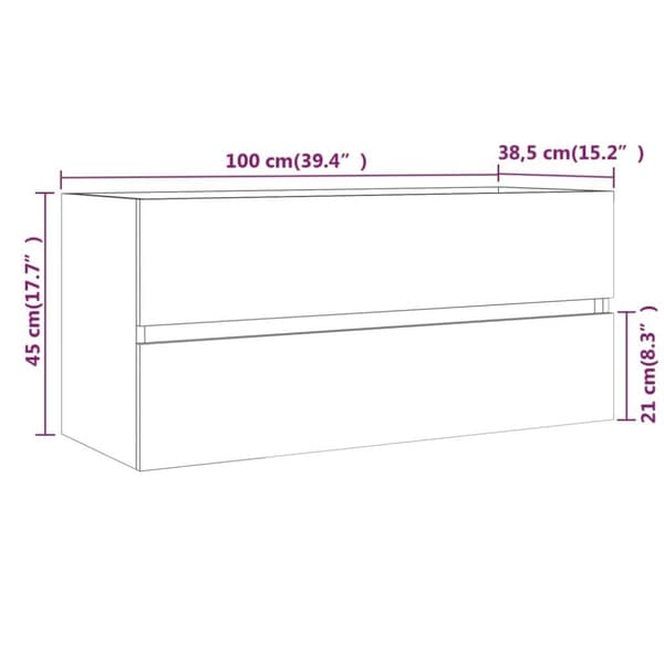 vidaXL Allaskaappi ruskea tammi 100x38,5x45 cm tekninen puu