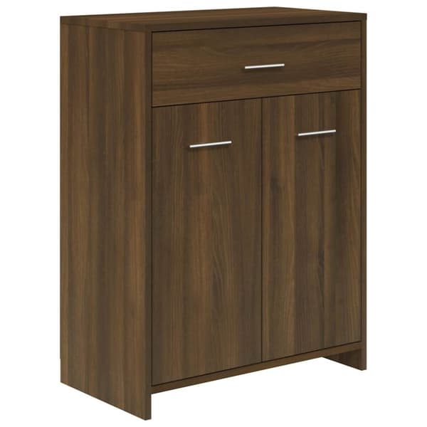 vidaXL badeværelsesskab 60x33x80 cm konstrueret træ brun egetræsfarve
