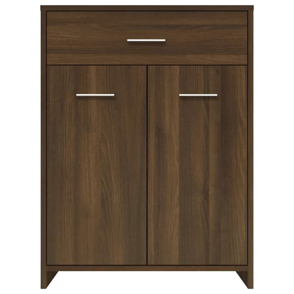 vidaXL badeværelsesskab 60x33x80 cm konstrueret træ brun egetræsfarve