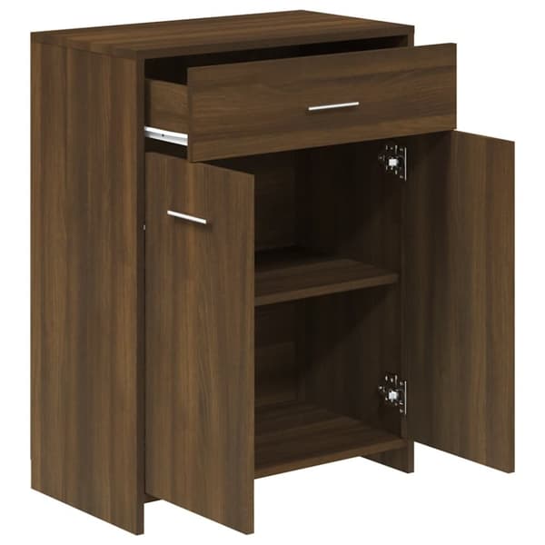 vidaXL badeværelsesskab 60x33x80 cm konstrueret træ brun egetræsfarve