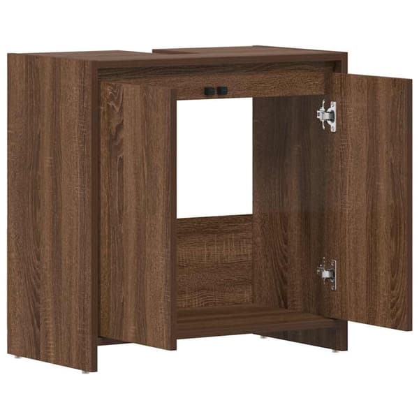 vidaXL Baderomsskap brun eik 60x33x61 cm konstruert tre